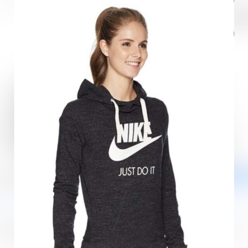 Nike Women's Grey Hoodie With Front Pockets Size L